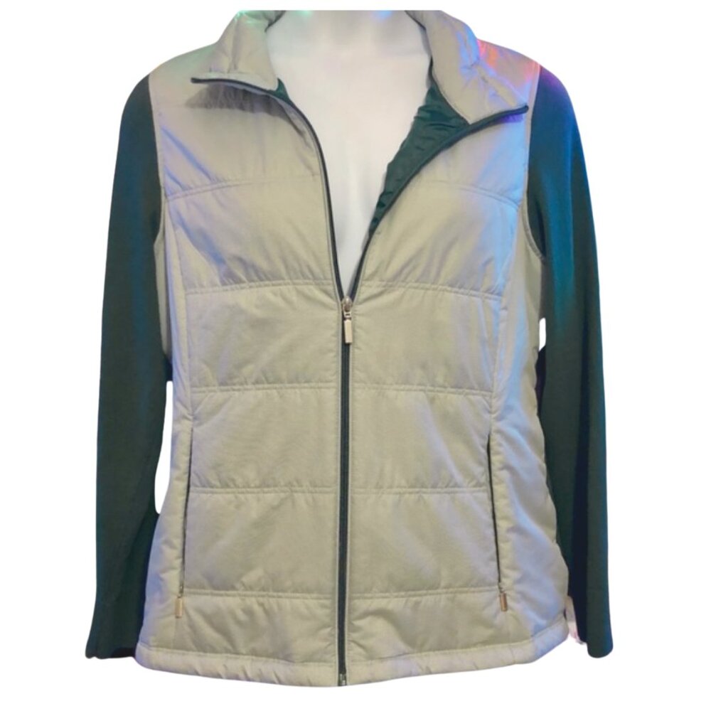 Cutter & Buck Womens Cora Quilted Sweater Jacket, Hunter Green - Picture 9 of 13